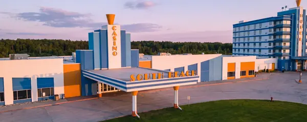 South Beach Casino & Resort from above at golden hour